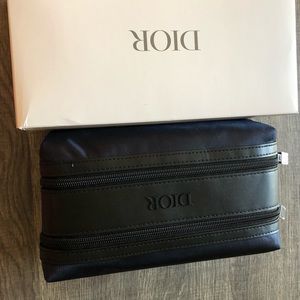 Dior Toiletry Bag Travel Pouch Double Zippered Organizer Unisex